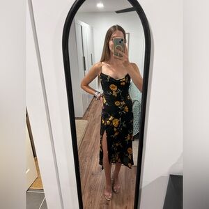 ASTR Gaia cowl neck slip midi dress